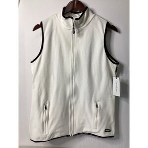 NWT Calvin Klein Performance Supersoft Womens Full Zip Fleece Vest Ivory Size XL
